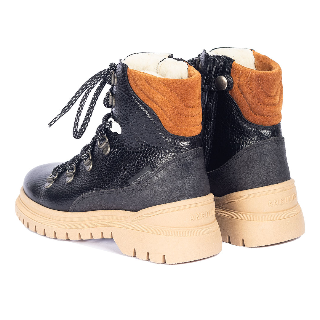 Colourblock TEX lace-up boot with contrast eyelet