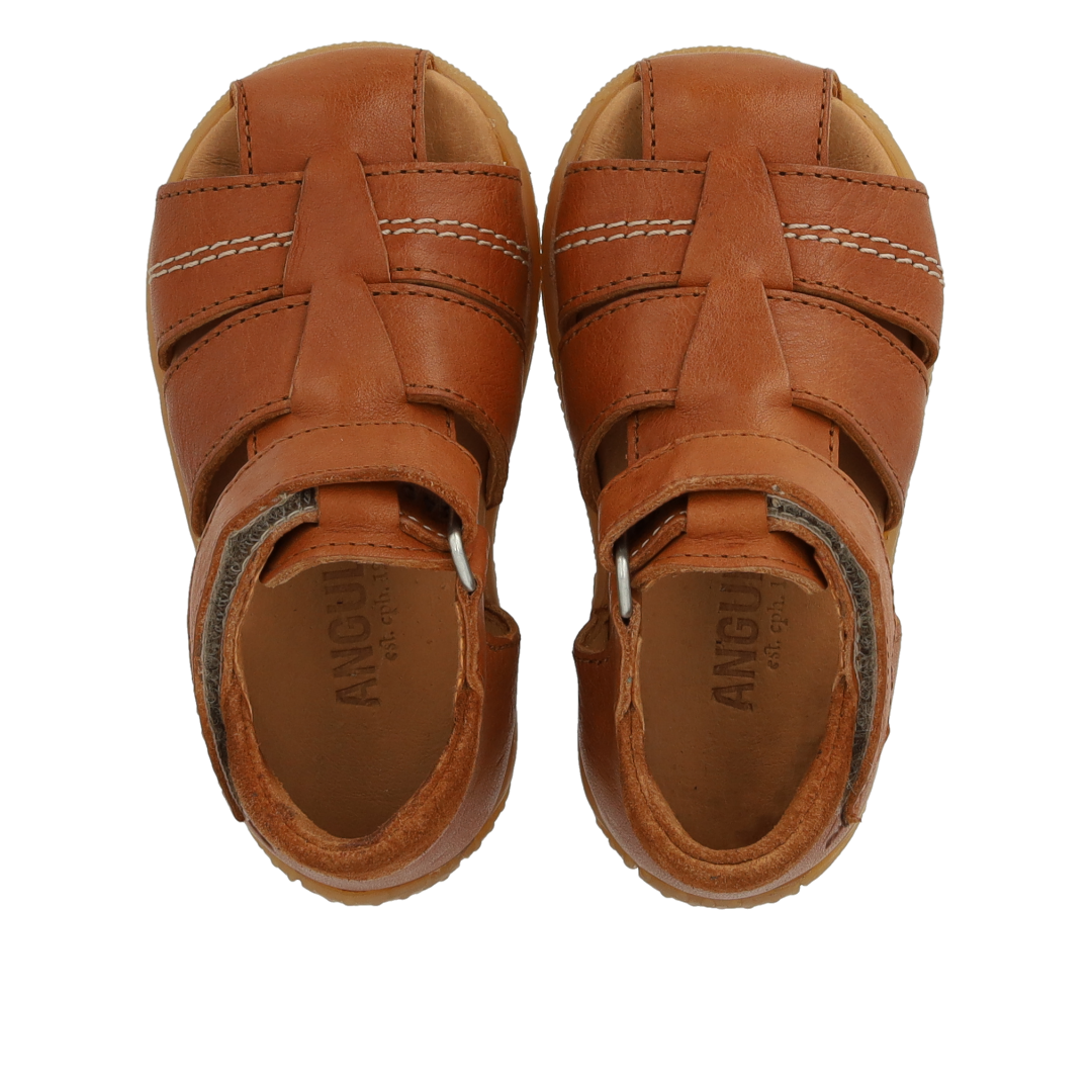 first steps sandal with contrast stitching