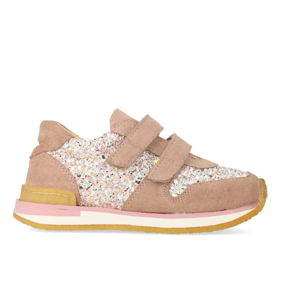 Glitter sneaker with Velcro closure