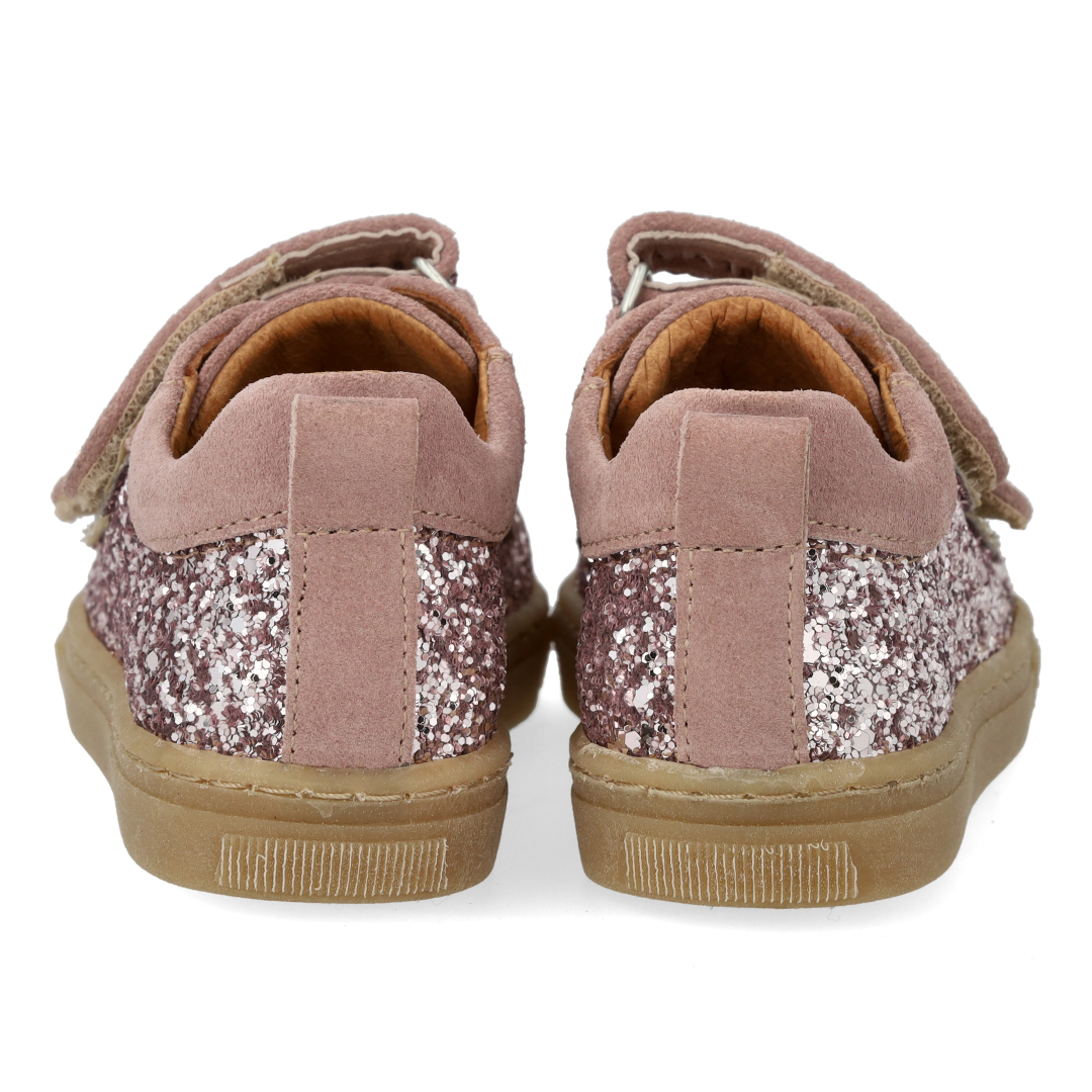 Sparkling glitter sneaker with suede trim
