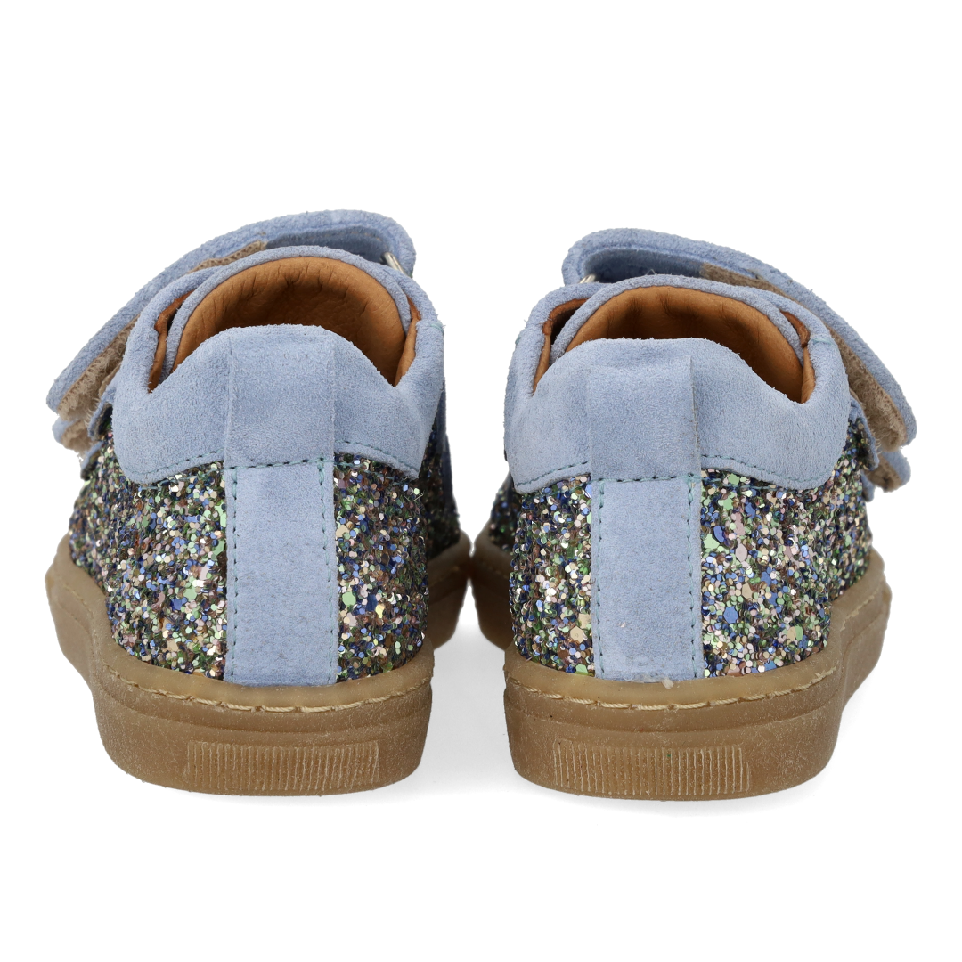Sparkling glitter sneaker with suede trim