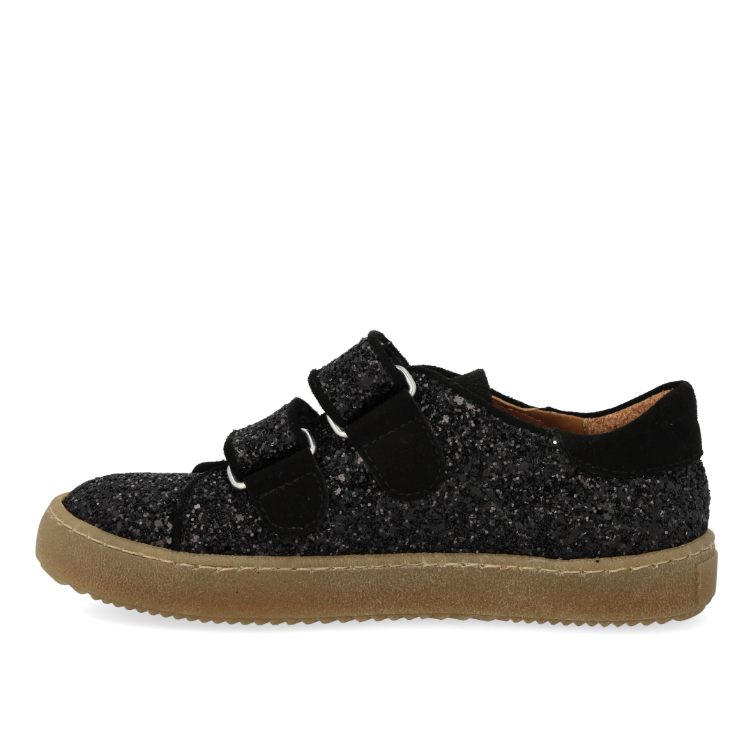 Sporty velcro-sneaker in sparkling glitter