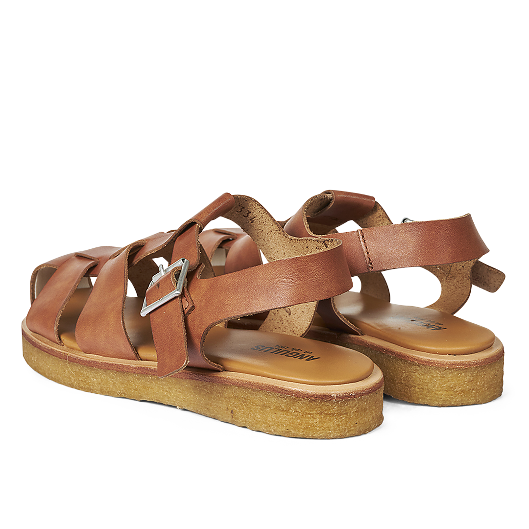 Sandal with buckle and closed toe