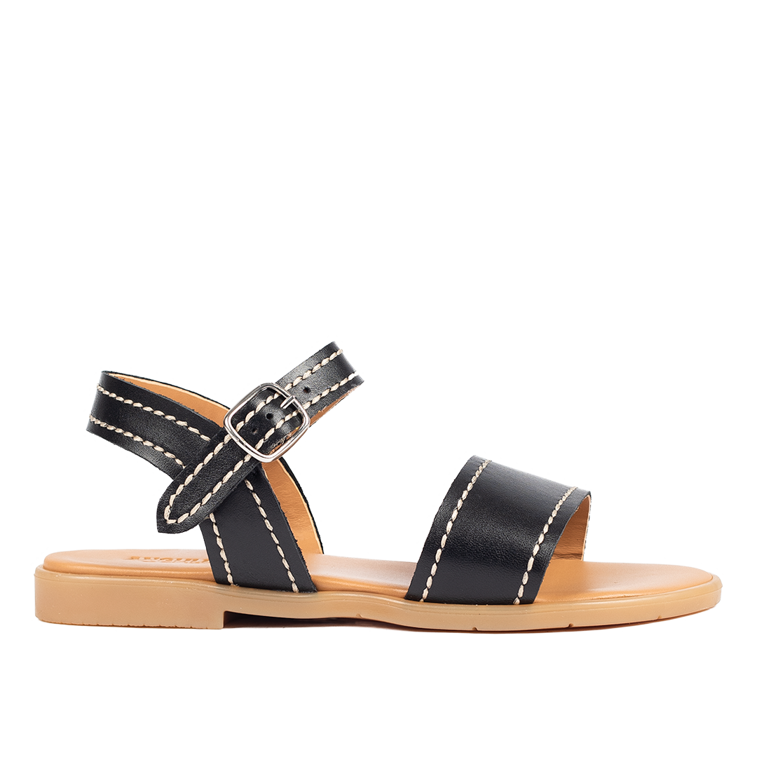 Sandal with decorative contrast stitching
