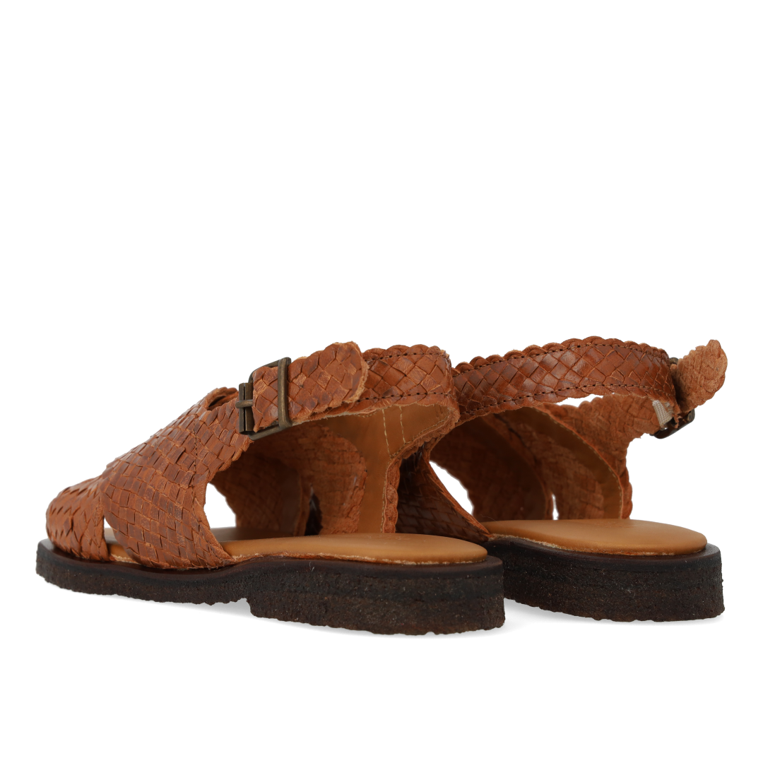 Handwoven cross-strap sandal