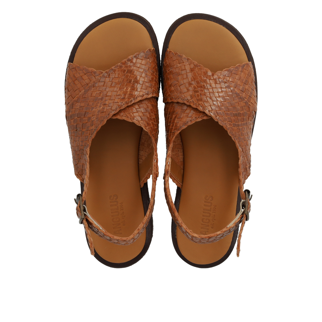 Handwoven cross-strap sandal