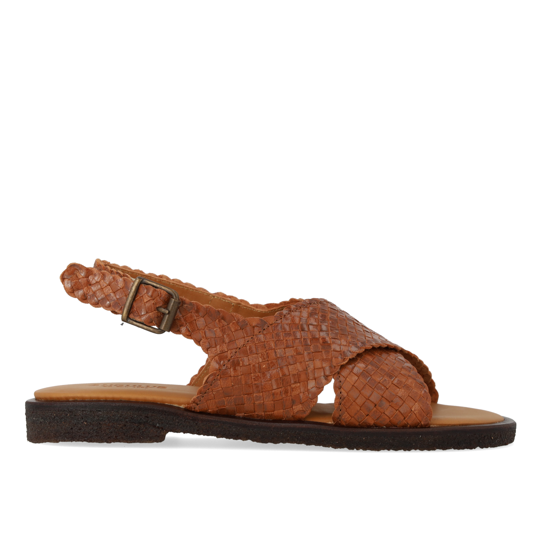 Handwoven cross-strap sandal