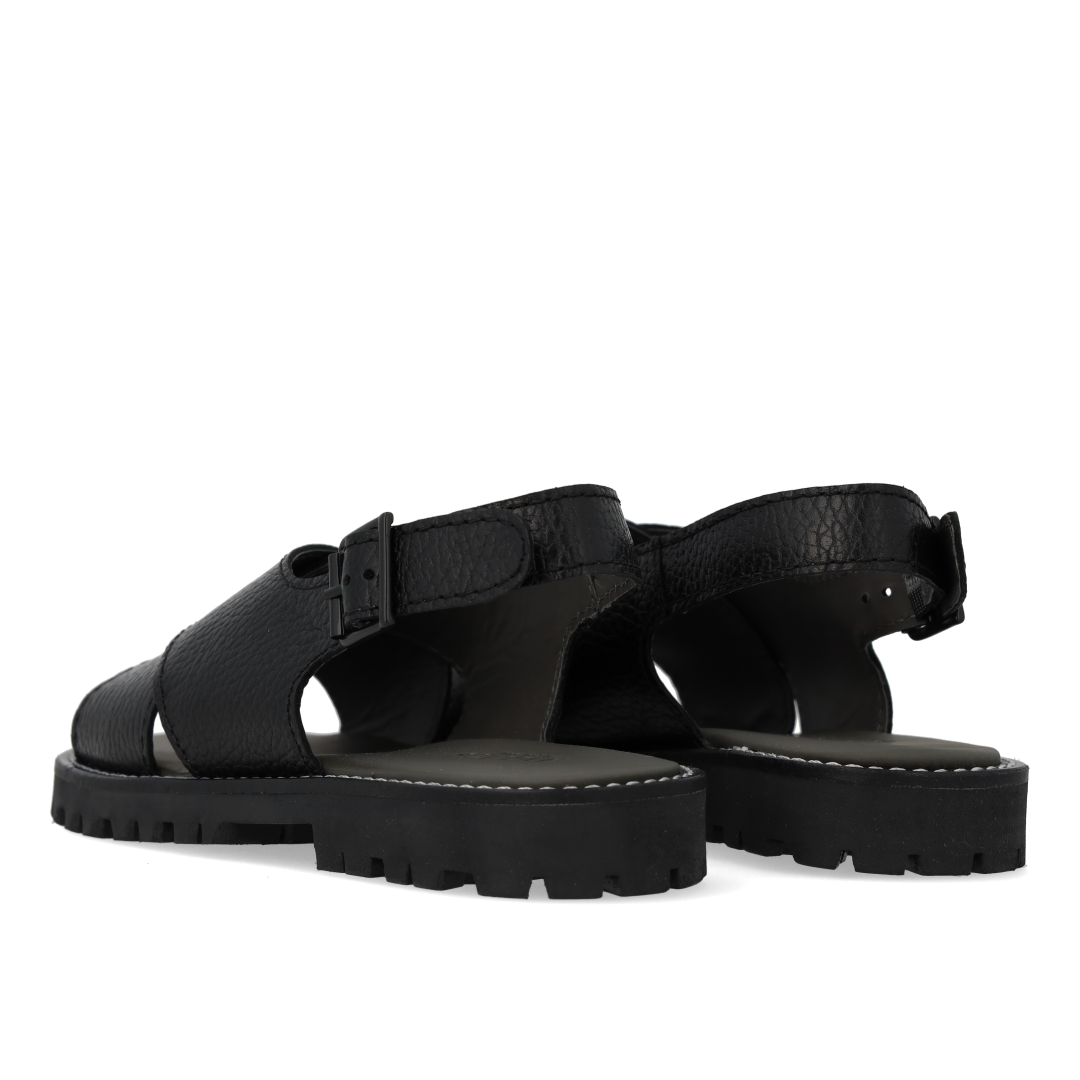 Leather cross-strap sandal