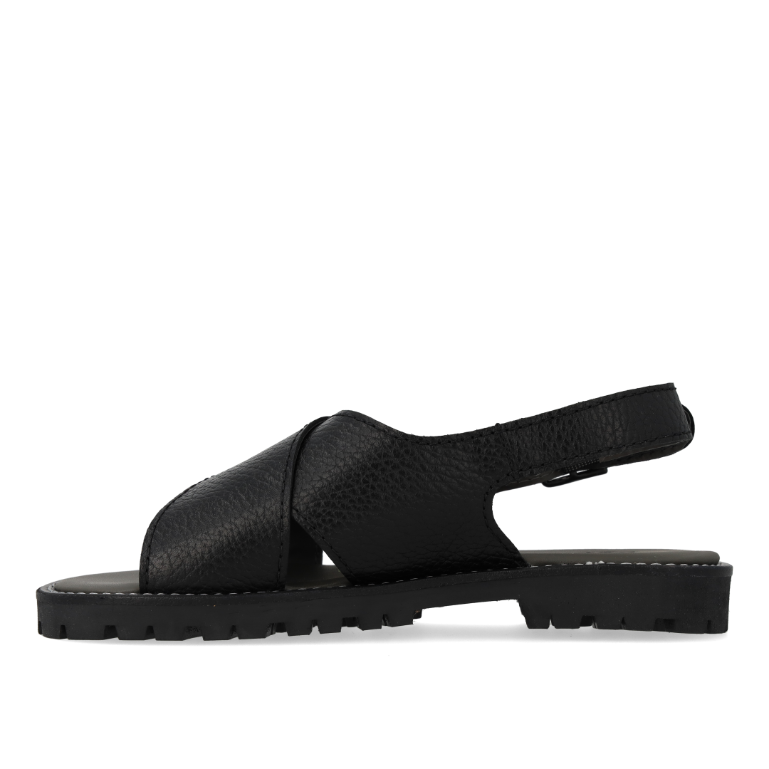 Leather cross-strap sandal