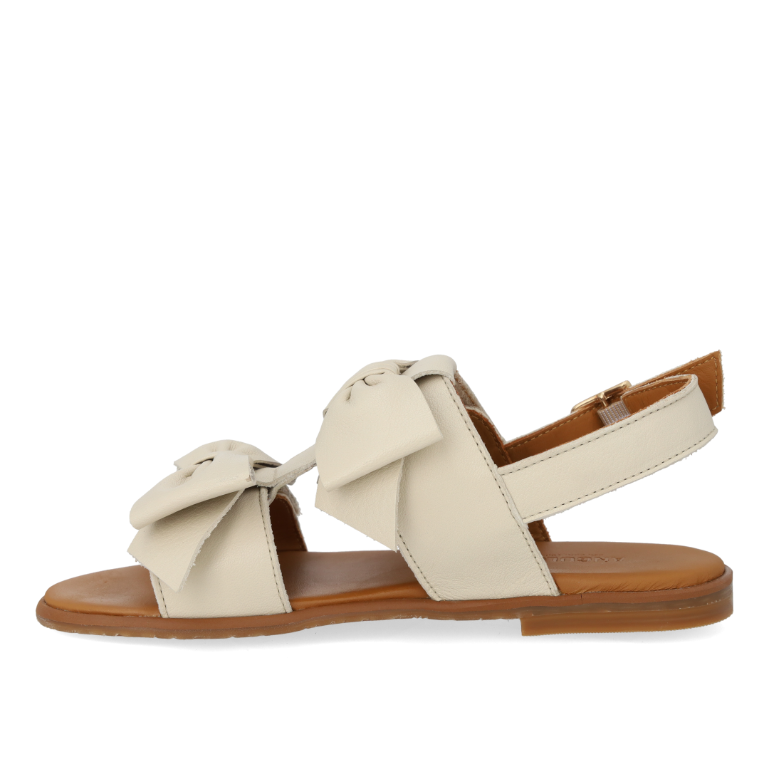 Sandal with bow, velcro and buckle