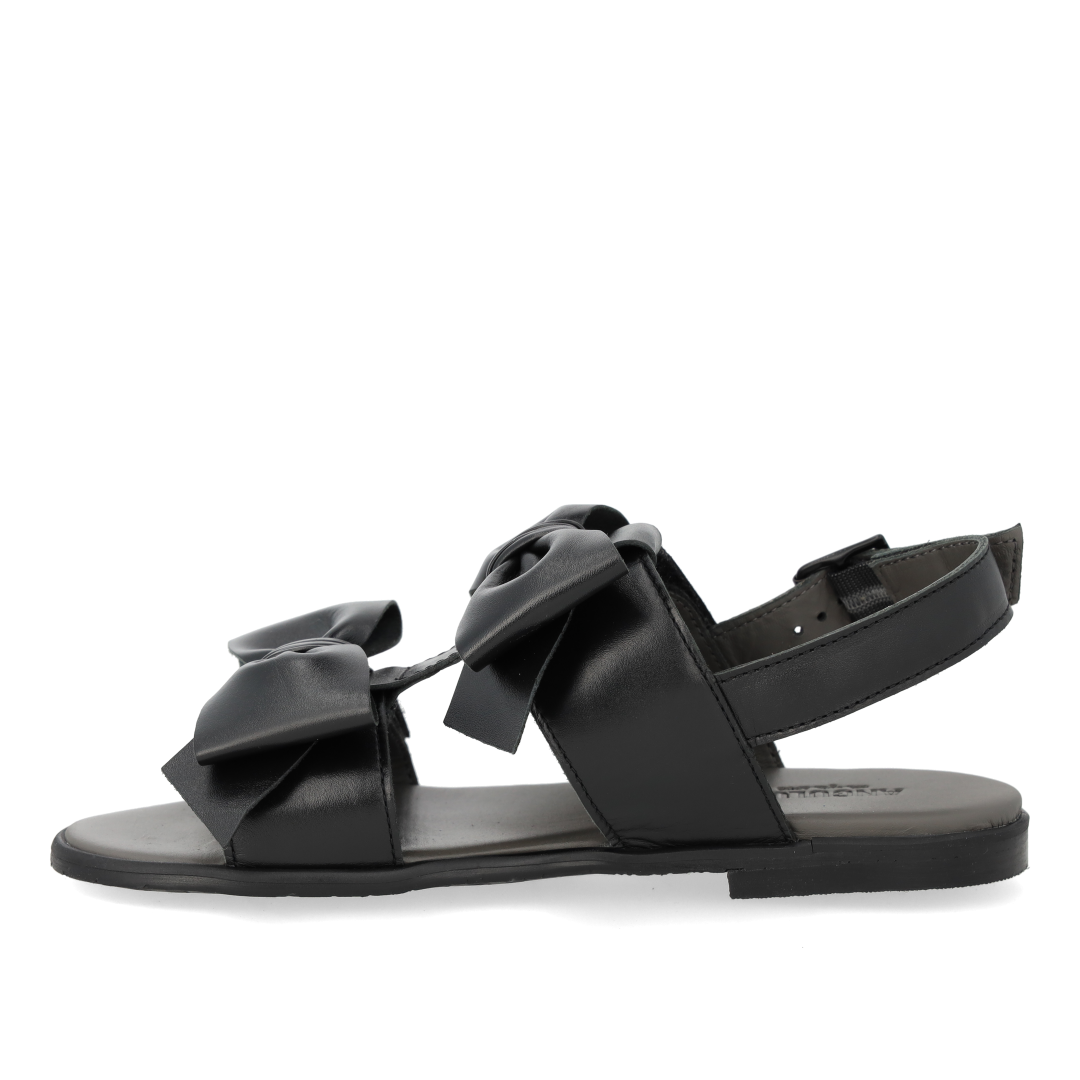 Sandal with bow, velcro and buckle
