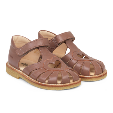 Sandal with heart detail and velcro closure