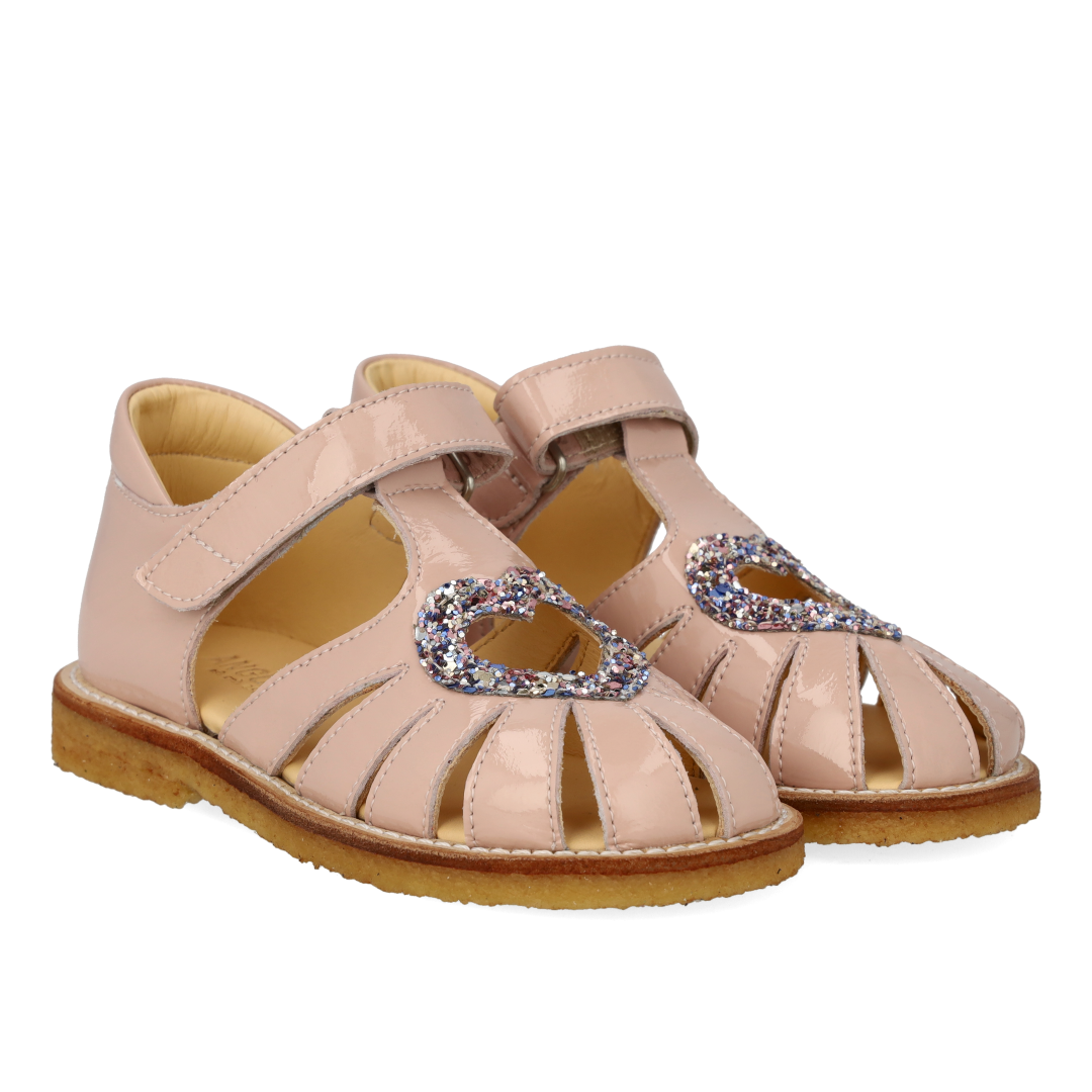 Heart sandal with sparkling glitter heart