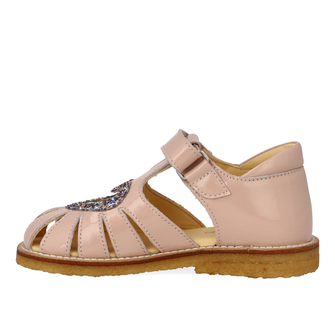 Heart sandal with sparkling glitter heart