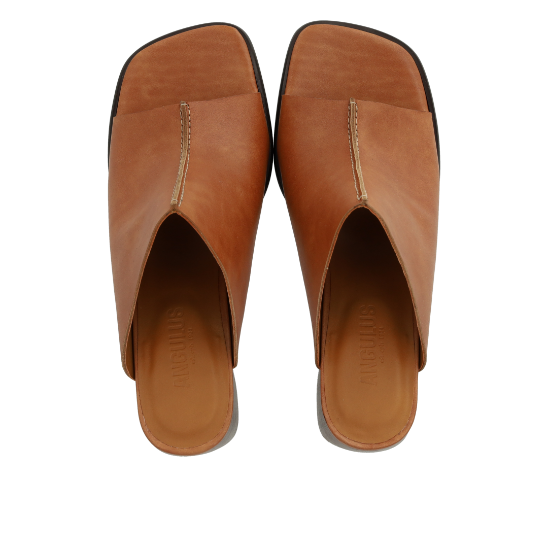 Mule with sculptural heel