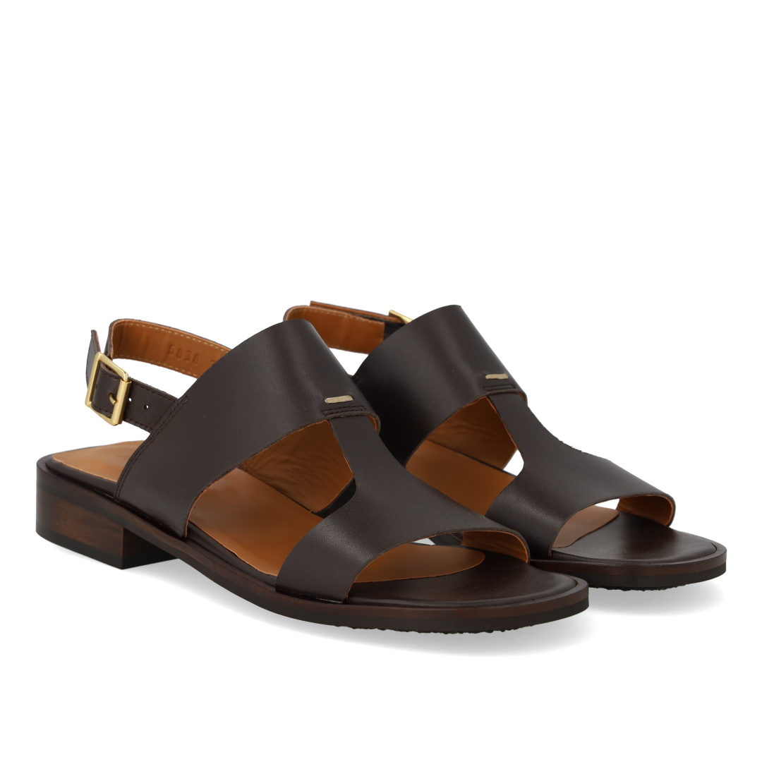 Sandal with decorative stitching detail