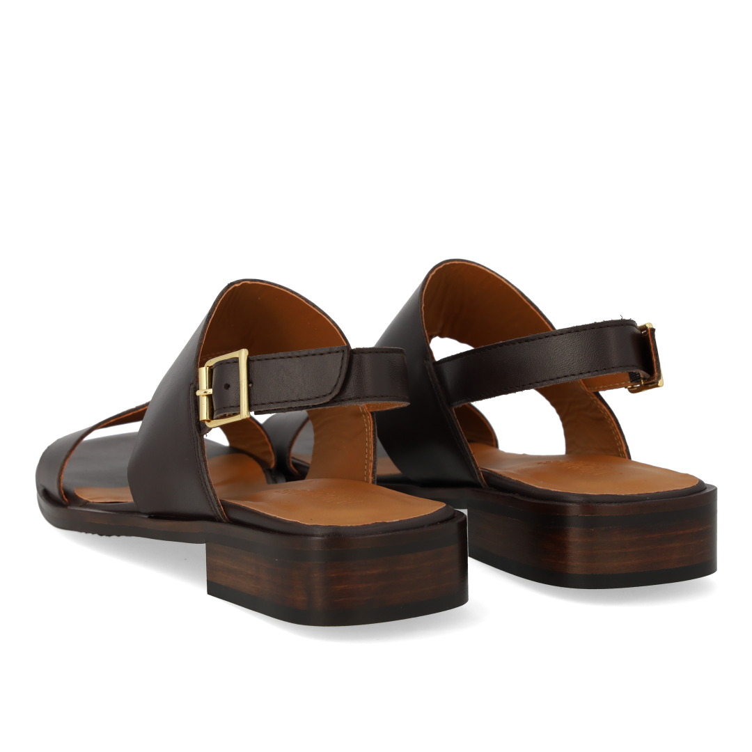 Sandal with decorative stitching detail