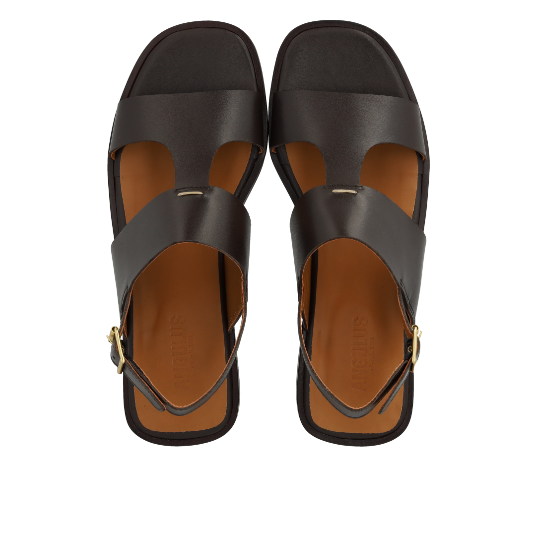 Sandal with decorative stitching detail