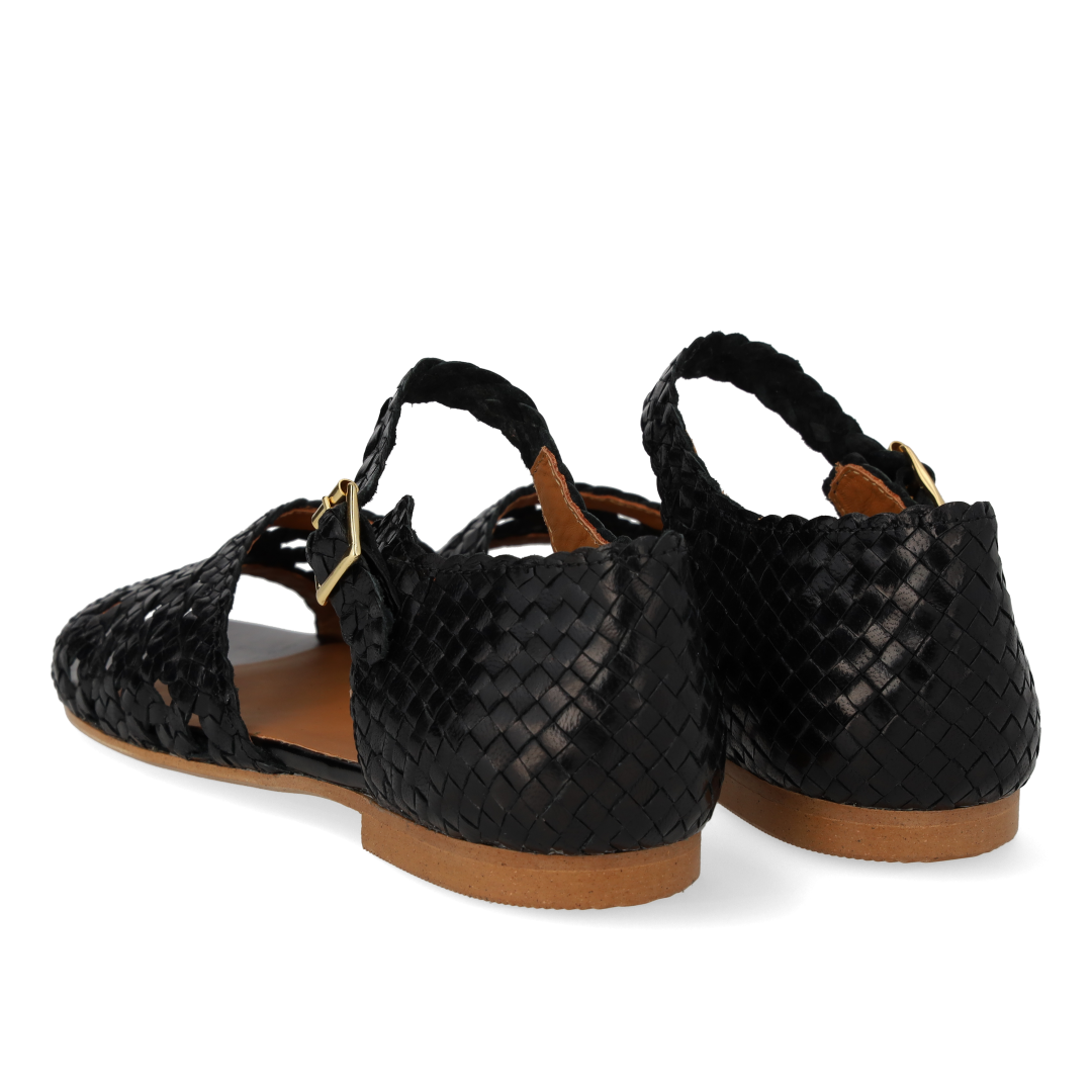 Hand-braided sandal with openwork detail