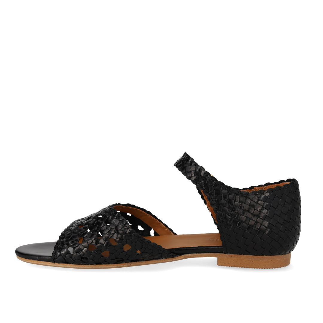 Hand-braided sandal with openwork detail