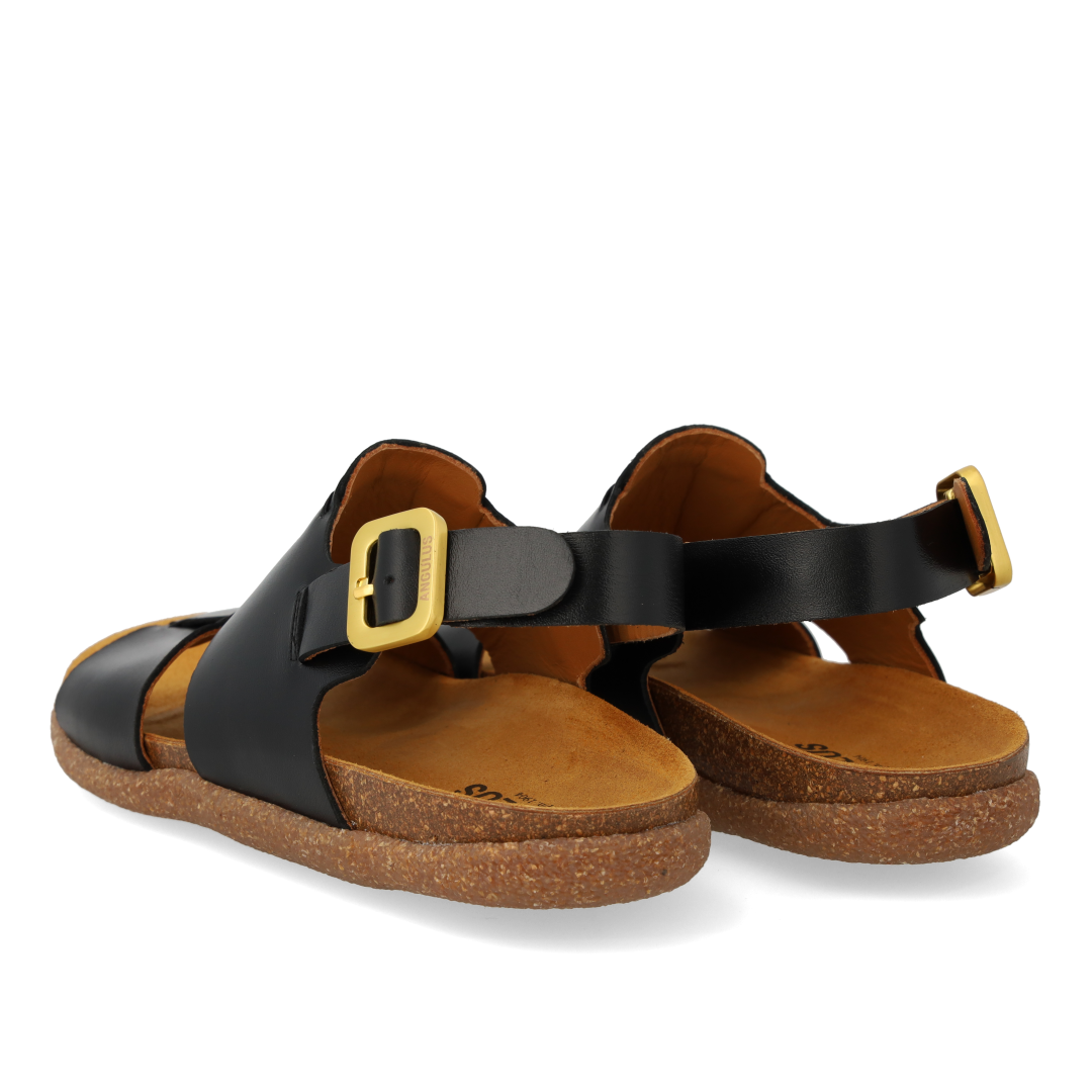 Footbed sandal with stitching details