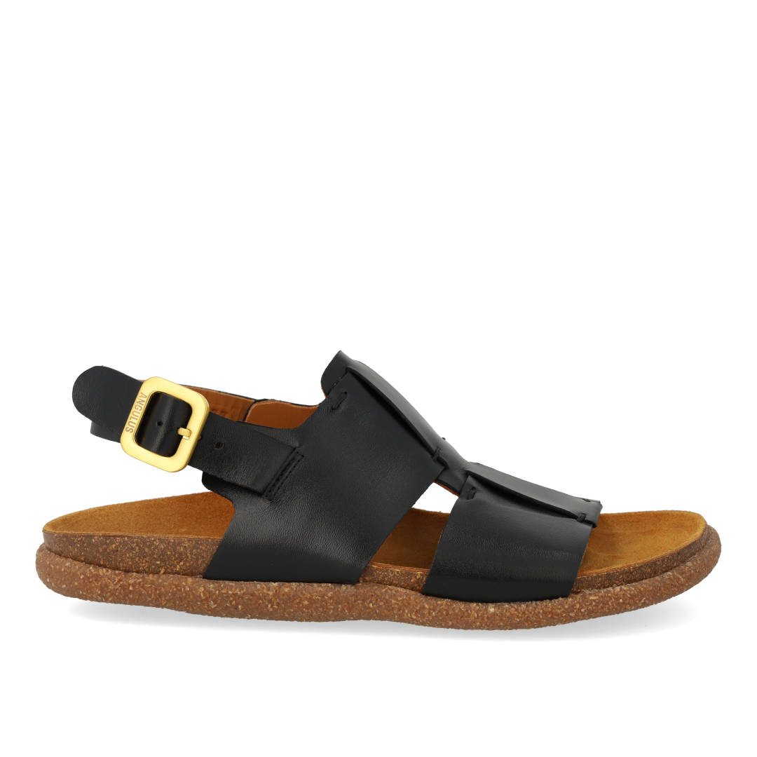 Footbed sandal with stitching details