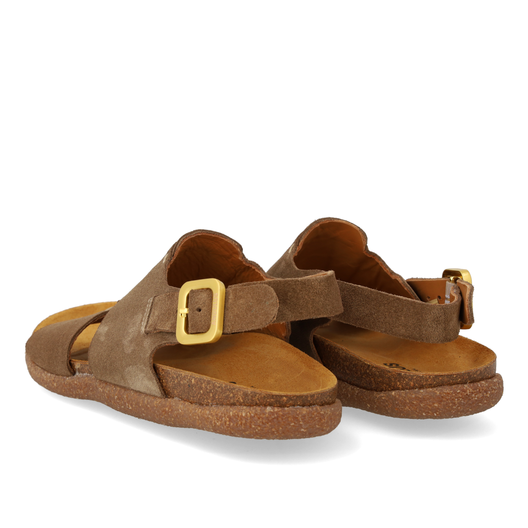 Footbed sandal with stitching details