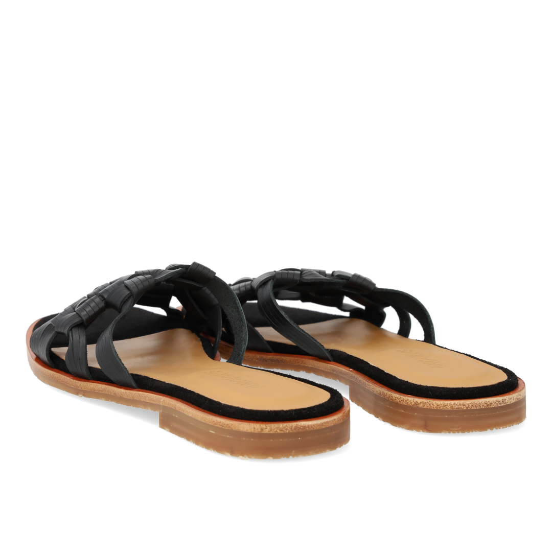 Slip-on sandal with braided detail
