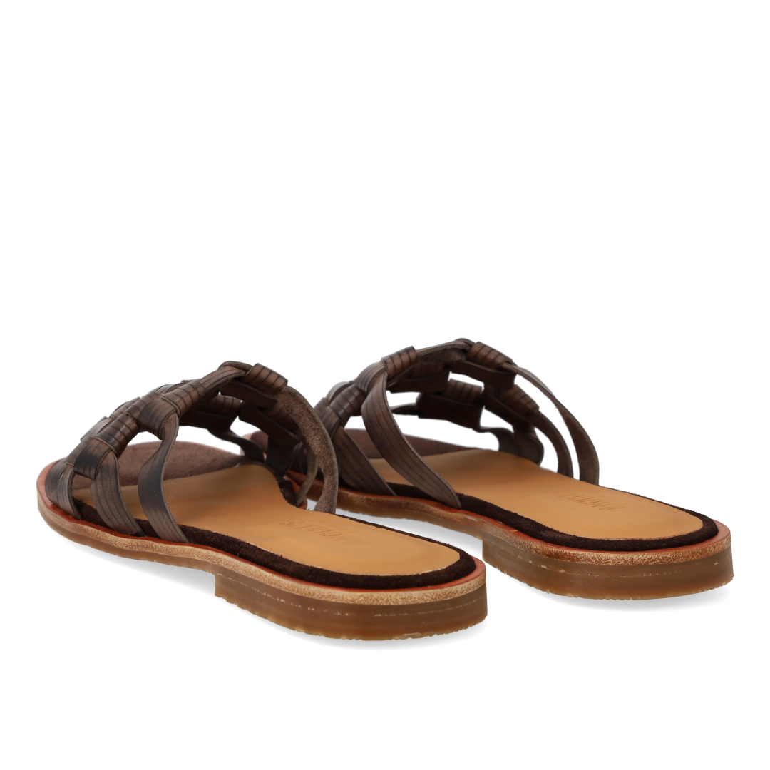 Slip-on sandal with braided detail