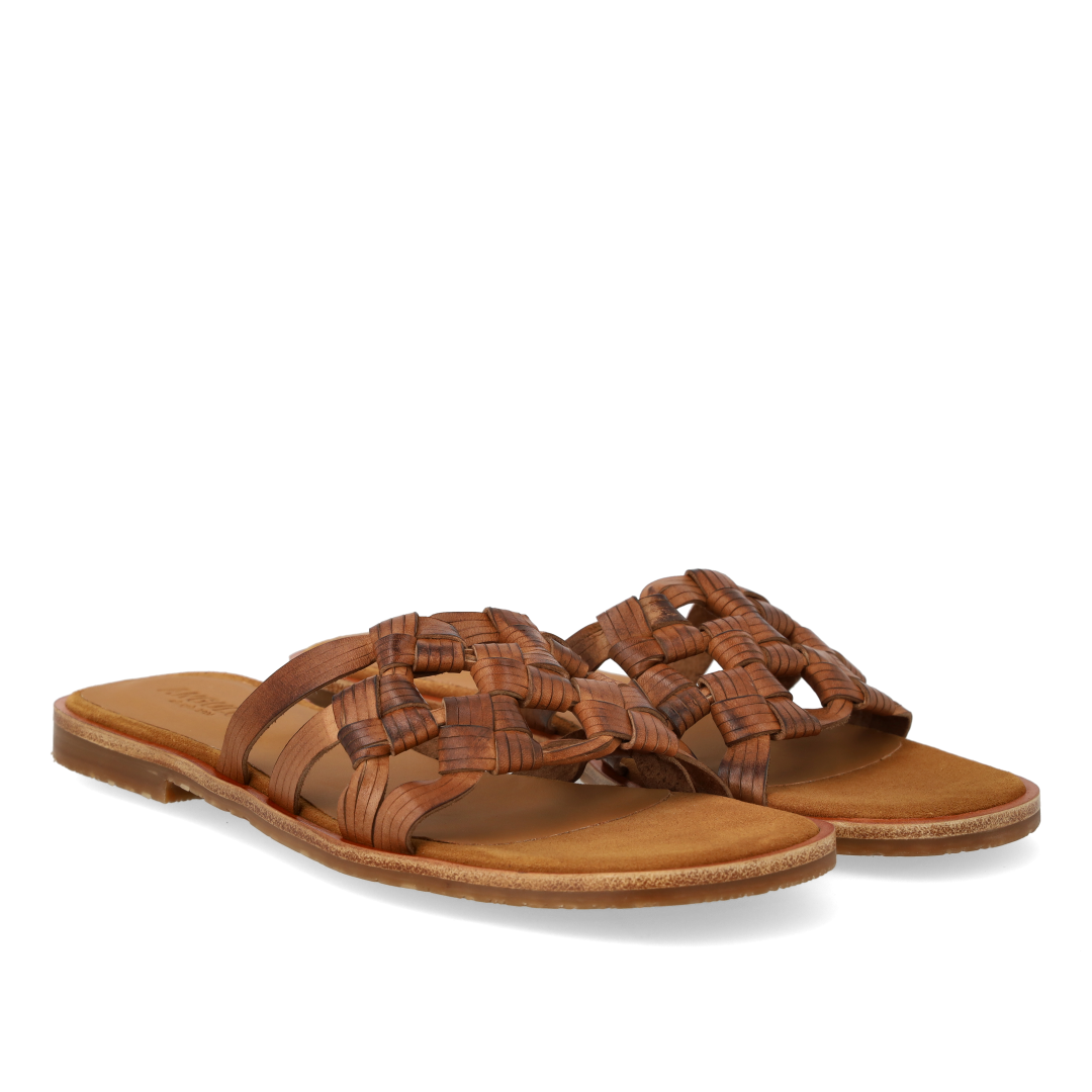 Slip-on sandal with braided detail