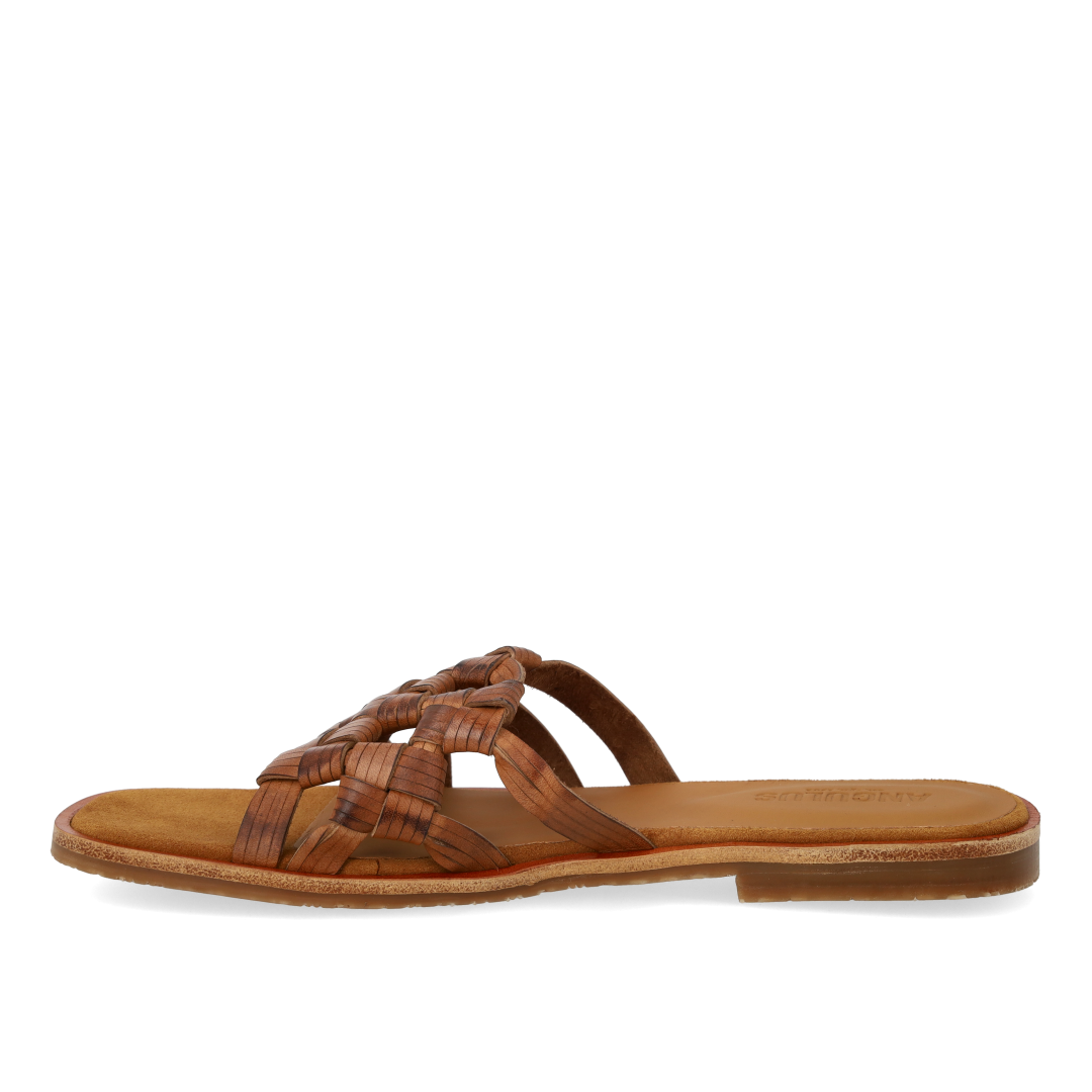Slip-on sandal with braided detail