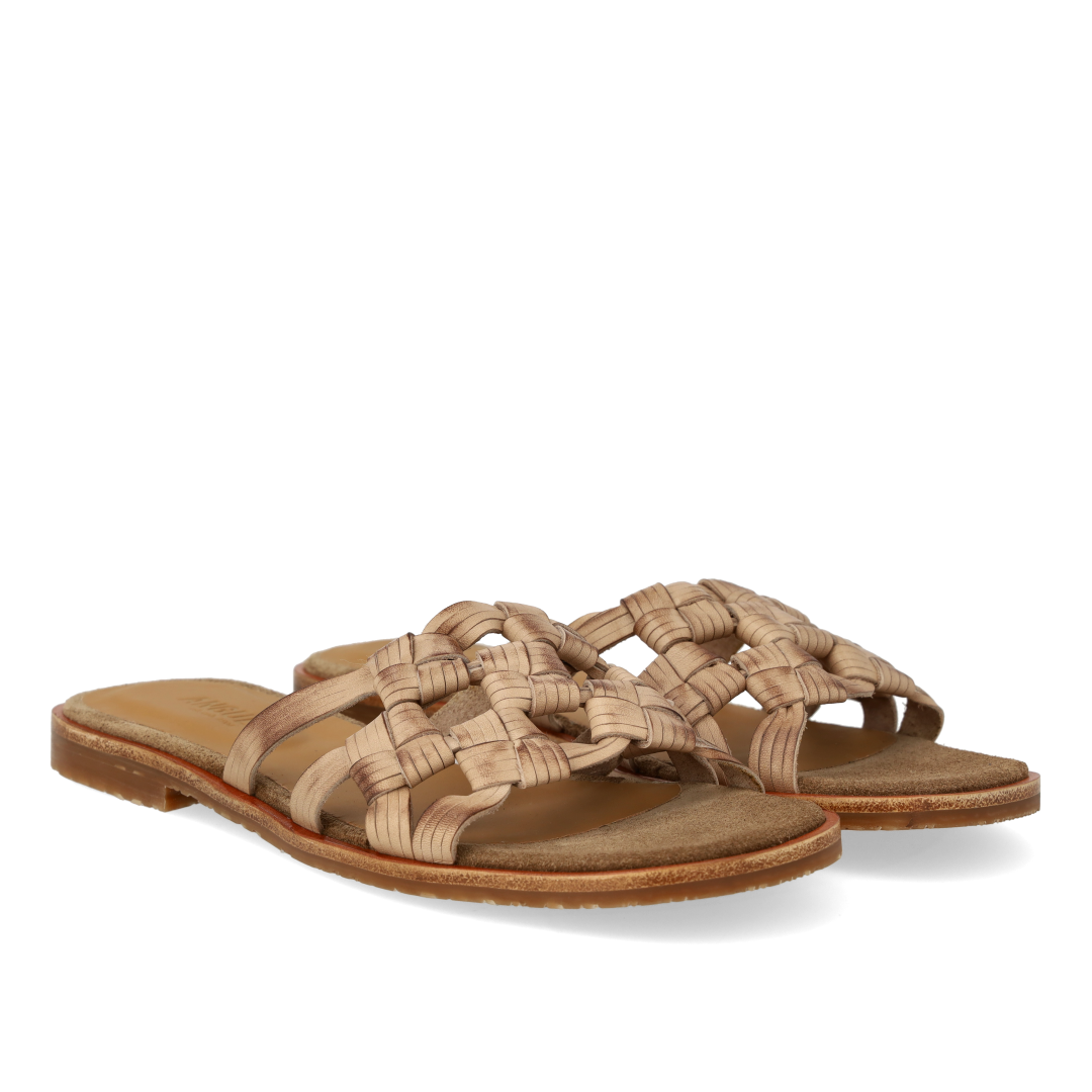 Slip-on sandal with braided detail