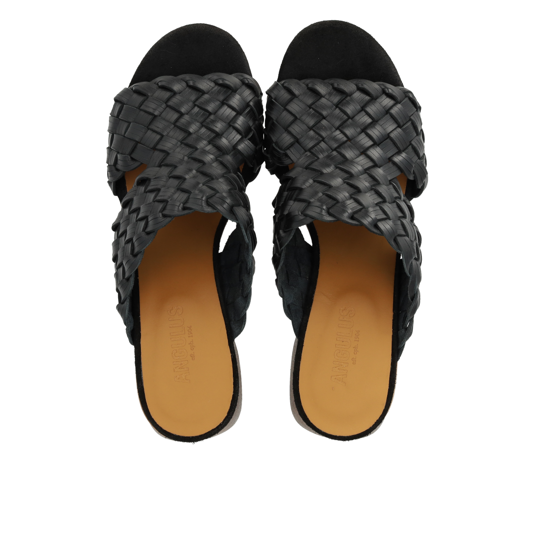 Mule with braided leather detail