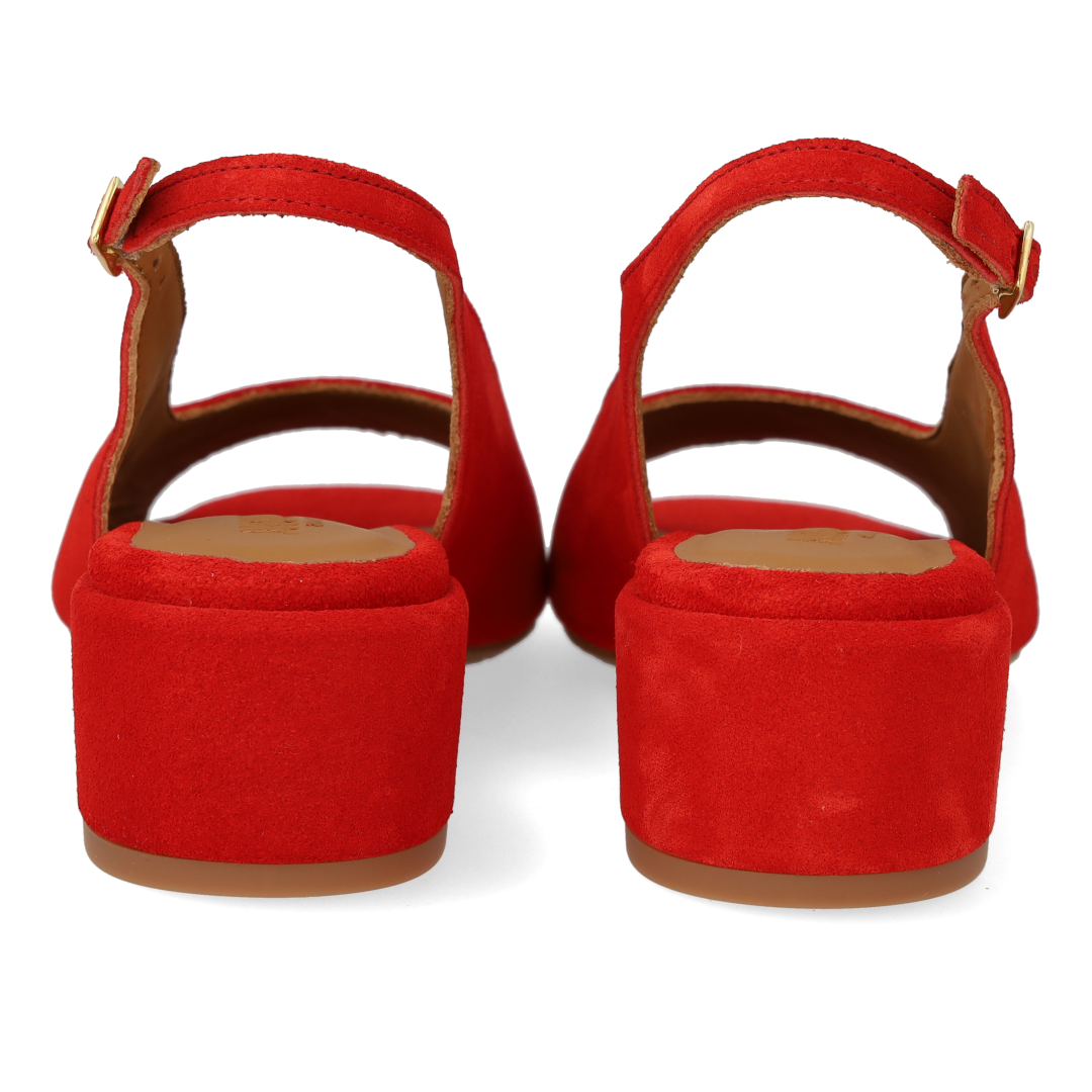 High-heeled slingback sandal with open toe