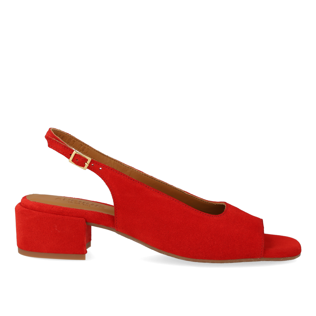 High-heeled slingback sandal with open toe
