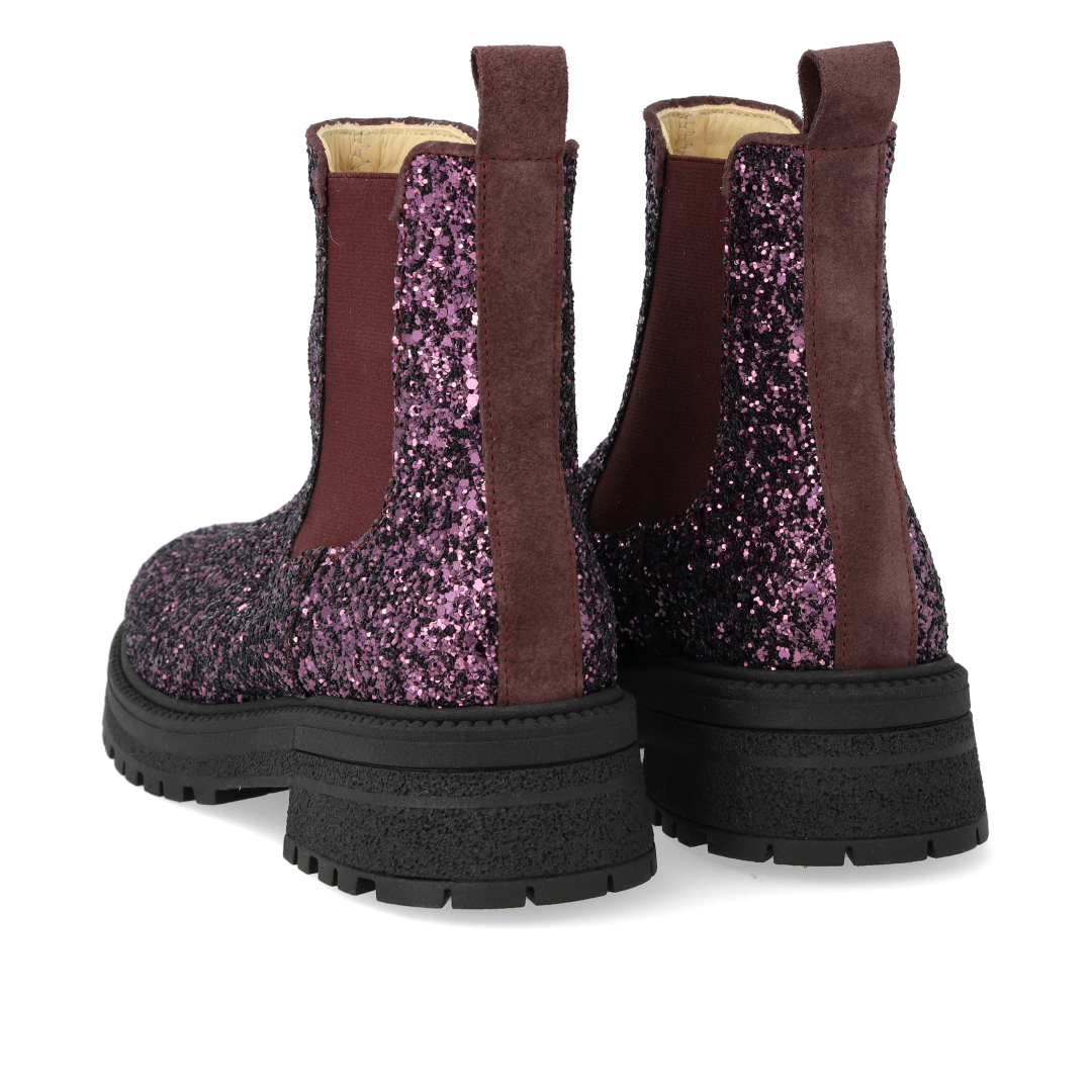 Glitter chelsea boot with track sole