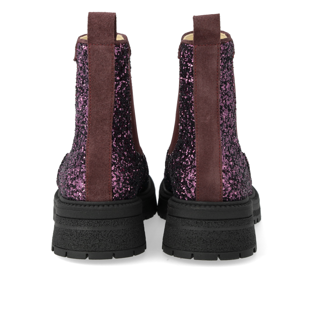 Glitter chelsea boot with track sole