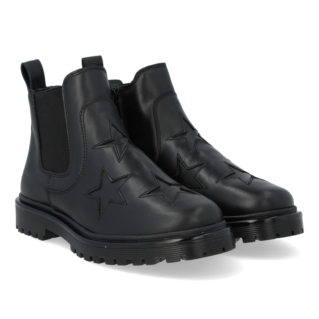 Chelsea boot with star cut-out pattern