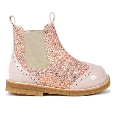 Chelsea boot with Glitter and brogues details