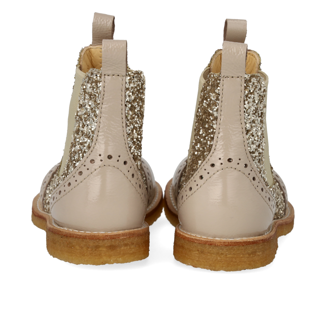 Chelsea boot with glitter and brogue detailing