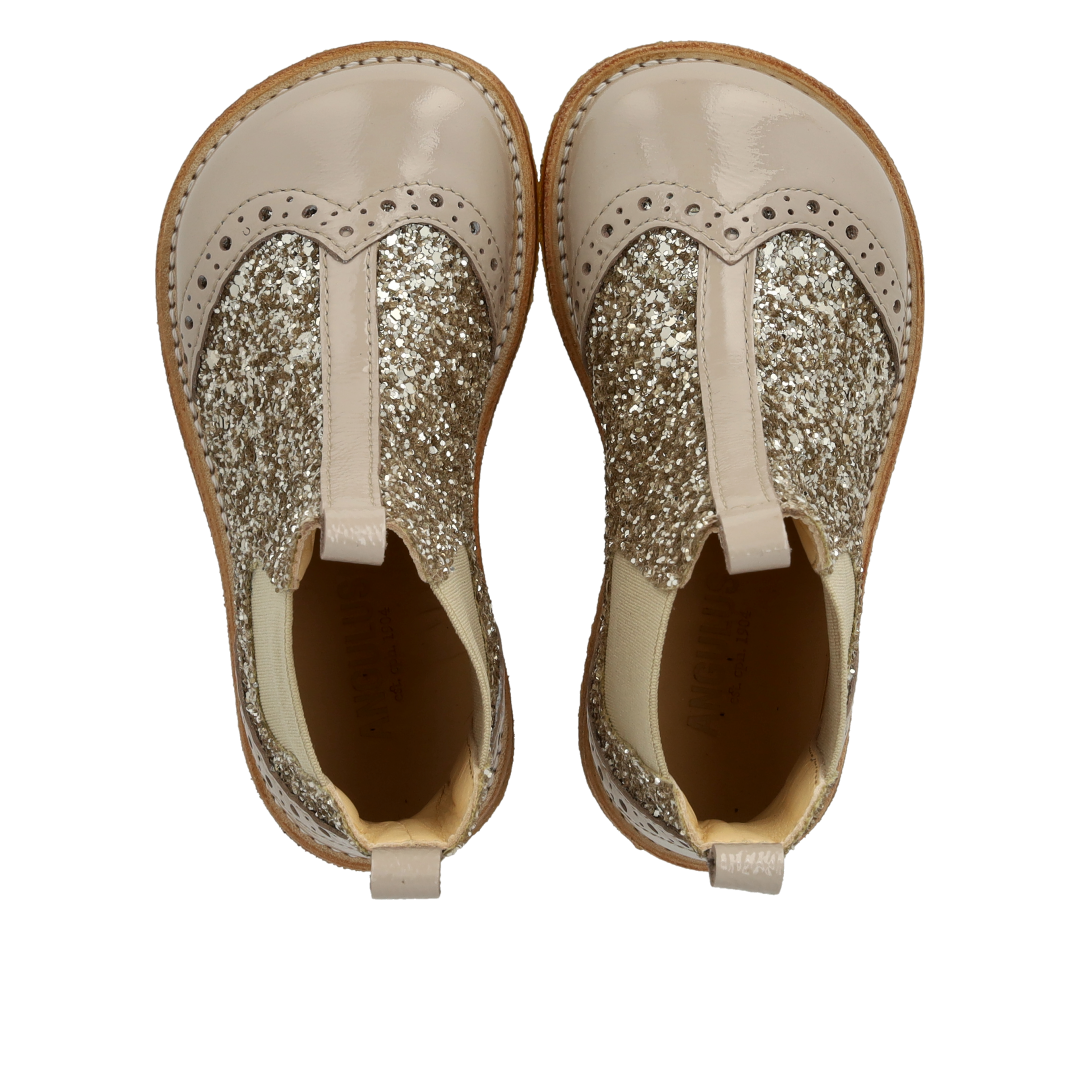Chelsea boot with glitter and brogue detailing