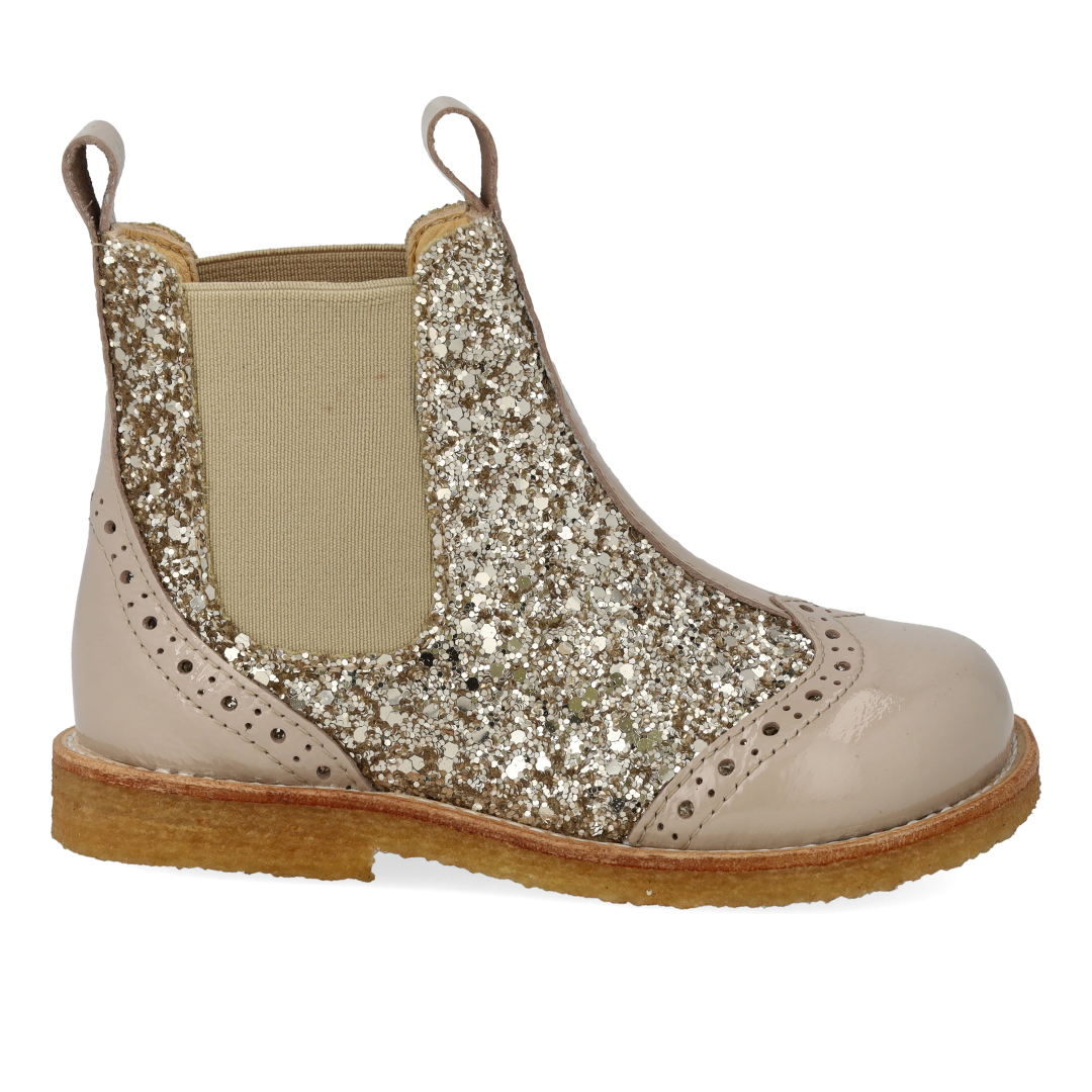 Chelsea boot with glitter and brogue detailing