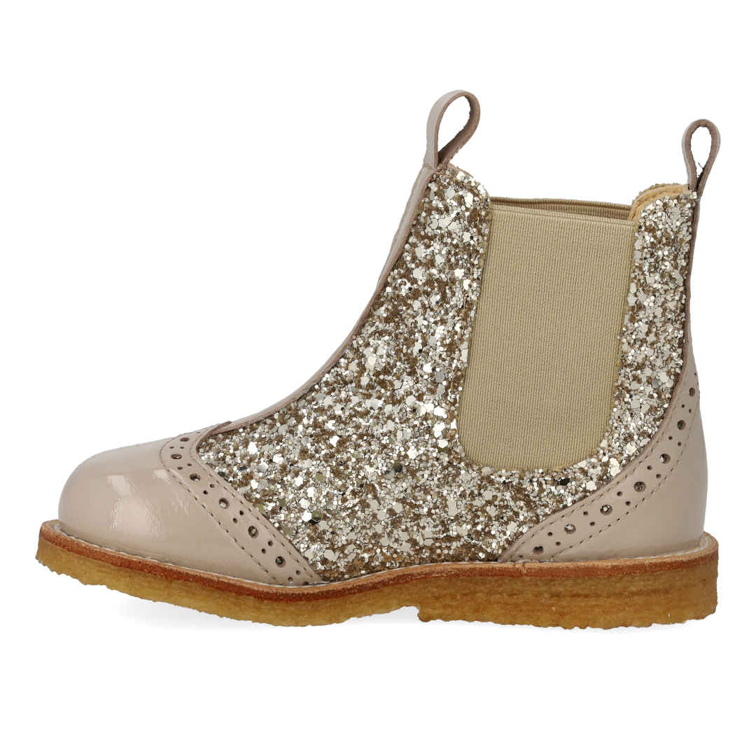 Chelsea boot with glitter and brogue detailing
