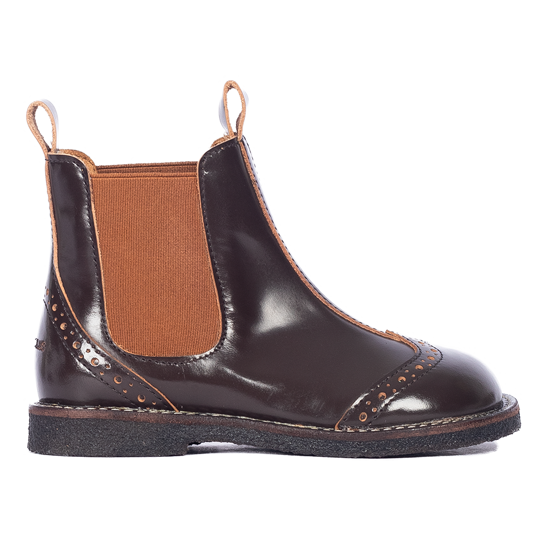 ANGULUS 6320 103 Chelsea boot with brogue hole pattern BROWN ANGULUS COM