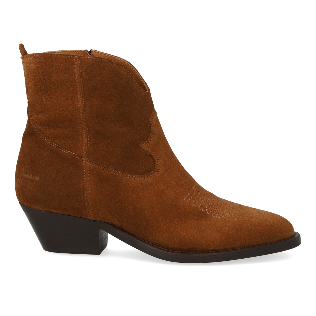 Cowboy boot with decorative stitching