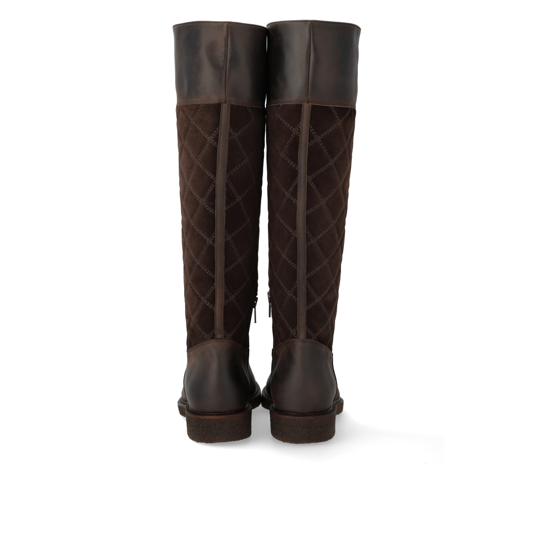 long shafted boot with quilted detail