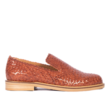 Hand-braided loafer with decorative trim