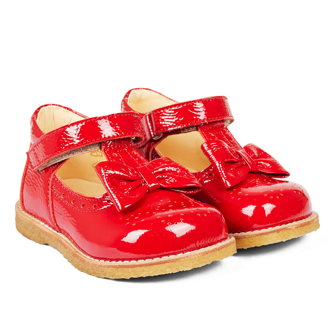ANGULUS 3262 201 Mary janes with bow and velcro RED ANGULUS COM