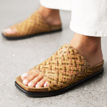Hand-braided Footbed slip ins
