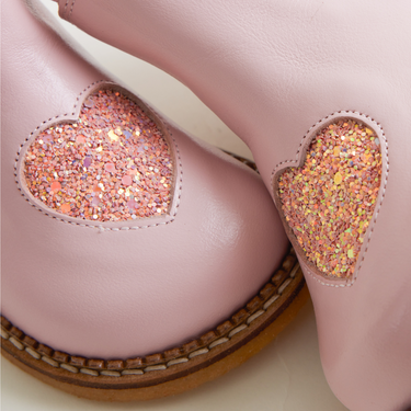 Chelsea Boot with glitter heart